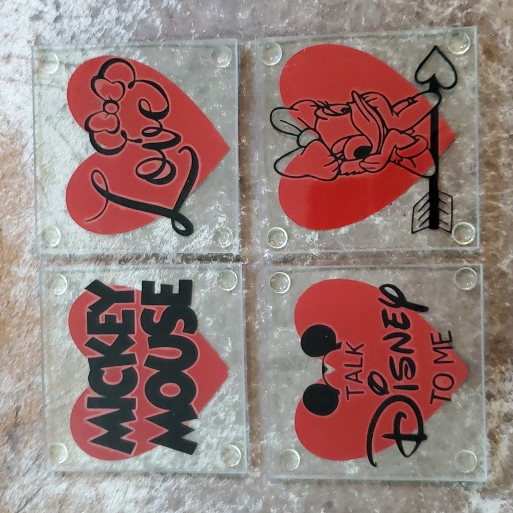 Disney glass coasters
